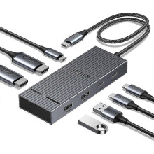 Station d'accueil pour ordinateur portable UGREEN 45365Â : Hub USB-C 7-en-1, 10Â Gbit/s, 4K 60Â Hz HD, USBÂ 3.2 PD, 100Â W
