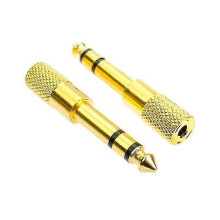 4PCS 6.35mm Male to 3.5mm Female Jack Adapter 24K Gold Plated Pure Copper