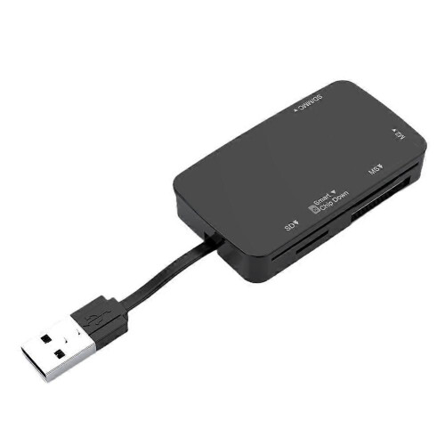 6 in 1 USB 2.0 Card Reader Hub 480Mbps Smart Card TF MS M2 SD MMC