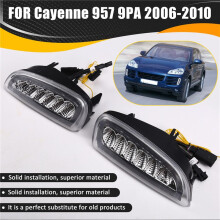 1 Pair LED Front Bumper DRL Daytime Running Light Turn Signal Light Fog Lamp for Cayenne 957 9PA 2006 -2010