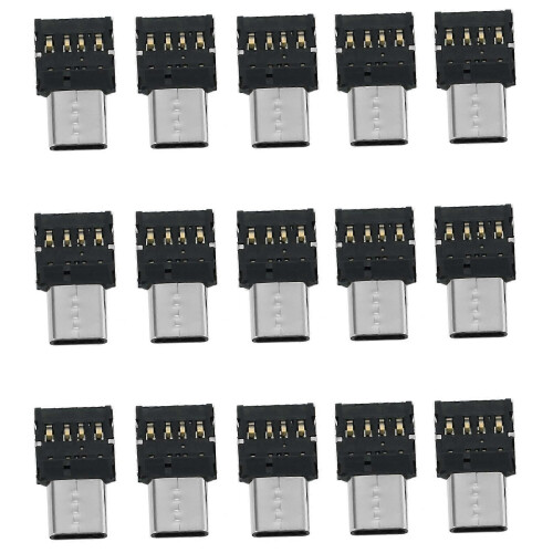 15Pcs Mini USB-C 2.0 OTG Adapter for Phone Tablet USB Cable Flash Disk