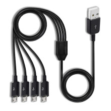 Kabel ładujący Micro USB 4 w 1, USB 2.0 typu A do 4 Micro USB