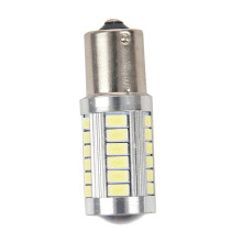2X BA15S 12V White LED Sidelight Indicator Car Light Bulb 1156 P21W Silver 33-LED