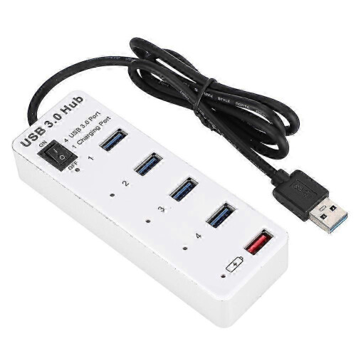 Byl-3011 USB 3.0 4-Port High Speed Charging Hub White Computer Accessory