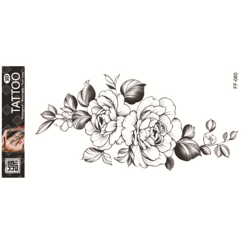 Waterproof Temporary Tattoo - Floral Design   Model 1 2