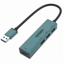 ONTEN 5222 4-in-1 USB-Hub aus Aluminiumlegierung, 5 Gbit/s Datenübertragung, 4x USB 3.0 Splitter-Adapter