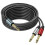 m 1/4 TRS stereo til dobbel TS mono lyd Y-splitterkabel 1