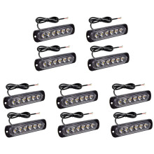 LED Emergency Strobe Lights, Amber 6 LED Strobe Warning Emergency Flashing Light for Car Truck Off Road ATV SUV 10 Pack