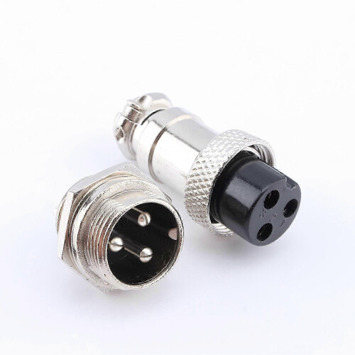 GX16 3 Pin Screw Type Electrical Aviation Plug Socket Connector