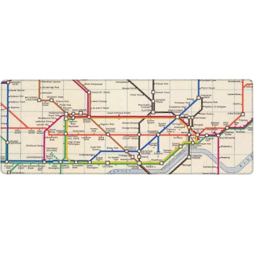 Large Extended Desktop Mouse Pad London's Underground Map Keyboard Computer 1