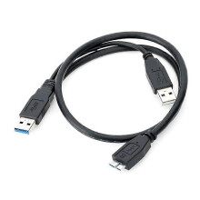 U3-029 USB 3.0 A-hann til Micro B-hann Y-splitteradapterkabel for mobil harddisk
