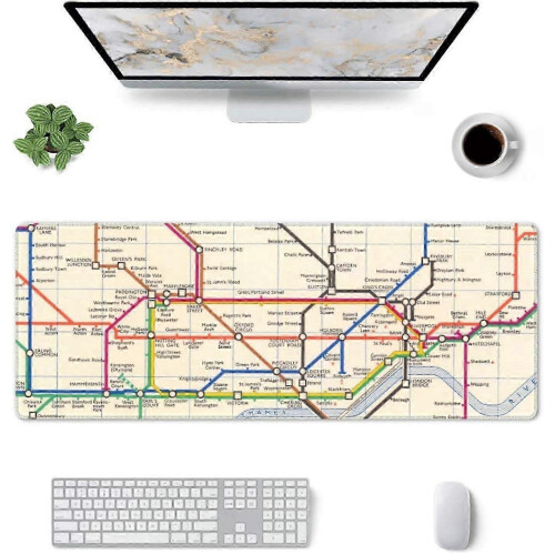 Large Extended Desktop Mouse Pad London's Underground Map Keyboard Computer 2