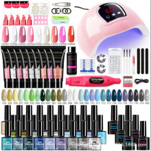 (LH12-04-PDD) Nail Art Starter Kit 27 Colors Gel Polish 4 Colors Extender Gel Nail Lamp Drill Bit Gradient Tools Salon Set 12Pcs