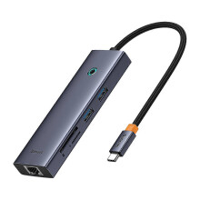 BASEUS BS-OH112 USB-C-Hub mit HDMI 4K 60Hz, 2x USB 3.0, RJ45, PD100W, SD- und TF-Kartenleser
