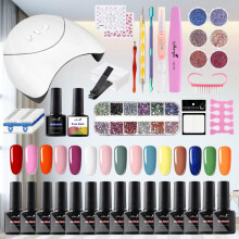 (02# nail polish set (20 bottles)) 30 Colors Gel Nail Polish Set Barbie Nude Pink Collection Soak Off UV LED Lamp Use Salon Home DIY Nail Art Kit