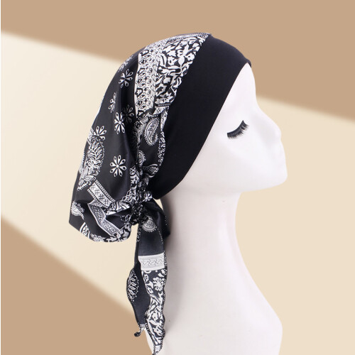 Satin Printed Tie Chemo Cap - Comfortable Head Protection 2