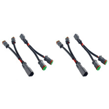 4X Y Type Leads Deutsch DT DTP 2 Pin Socket Adapter for LED Pod Work Light Retrofit Connectors Wiring Harness