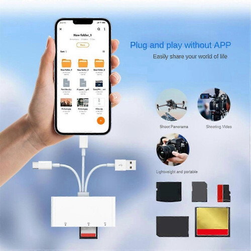 5-in-1 Memory Card Reader USB-C OTG Adapter SD TF XD MS for iPhone 2