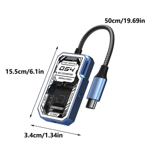 Hub USB C trasparente 4 in 1 da 5 Gbps, plug and play per laptop e gaming, multicolore. 2