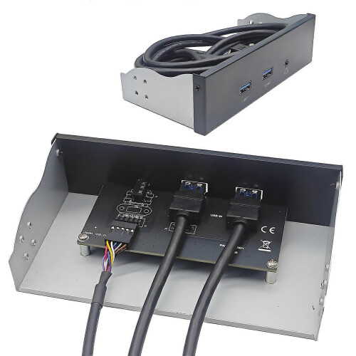 3.5in Hub Splitter 19Pin to USB3.2 GEN1 3.5mm Audio Jack Front Panel for PC Multicolor 1