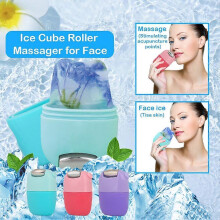 (2pcs, purple) Silicone Ice Face Roller - 2 in 1, Stainless Steel, Pore Tightening