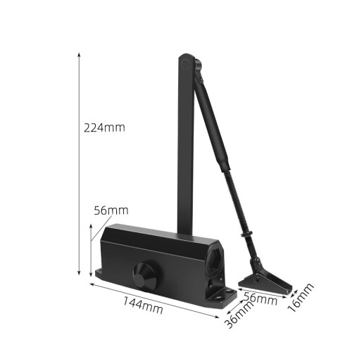 Door Closer with Positioning - Controlled Closing Black S 2