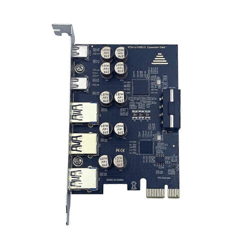 Carte d'extension PCIe 1X USB 3.2 5 Gbit/s 3A+2C 2
