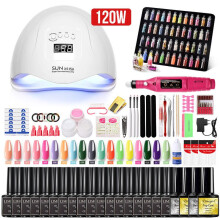 (ZH158-5) Professional Gel Nail Kit Full Set for Beginners – Quick-Dry Manicure Tools Starter Kit with UV/LED Lamp