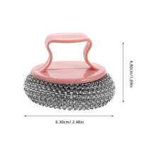 Stainless Steel Cookware Cleaner Efficient Cleaning Dish Scrubber for Kitchen Cleaning Pink 6Pcs