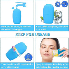 Small Cube Ice Roller for Face And Eye,Facial Ice Roller Massager (Blue)