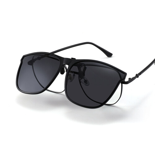 Aufsteck-Sonnenbrille - Schwarzer Rahmen mit Schwarz-Grauen Gläsern 1