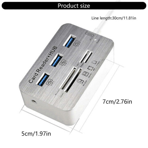 Ergonomic USB3.0 Card Reader Hub Expander for TFSD Cards and Computer Connectivity 2
