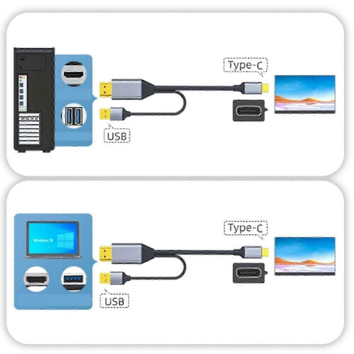Cavo da DisplayPort a USB-C 4K@60Hz Maschio-Maschio Supporto Touch 1