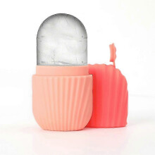 (Pink) Silicone Face Mask Ice Tray Massage Ice Tray Portable Facial Pore Shrinking Care Ice Tray Mold
