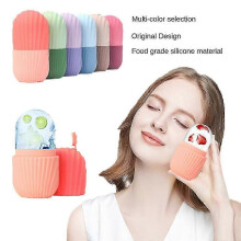 (Black) Silicone Face Mask Ice Tray Massage Ice Tray Portable Facial Pore Shrinking Care Ice Tray Mold