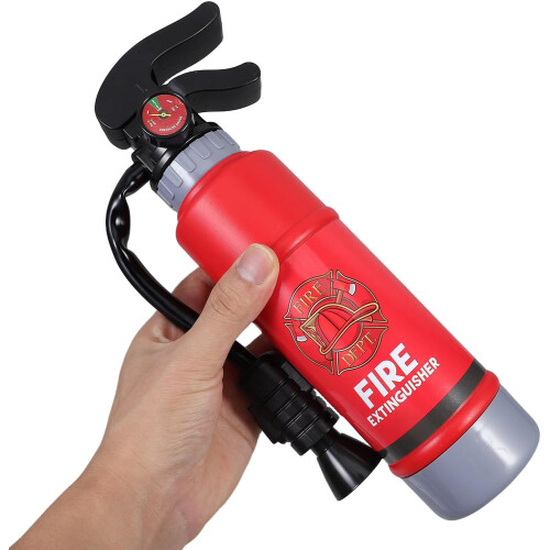 Mini estintore a spruzzo d'acqua, accessorio realistico per costume da pompiere. 2