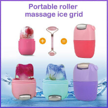 (2pcs, blue) Silicone Ice Face Roller - 2 in 1, Stainless Steel, Pore Tightening