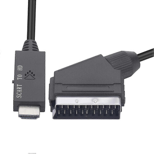 SCART til HDMI-konverter Lyd- og videoadapter for HDTV DVD 1
