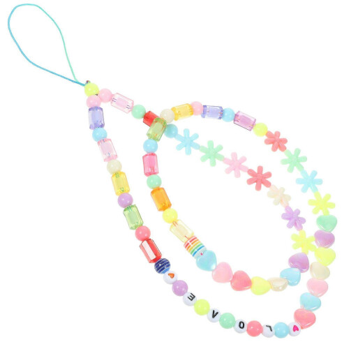 Phone Chain Lanyard Strap Beaded Charm Anti-lost Wristlet 2
