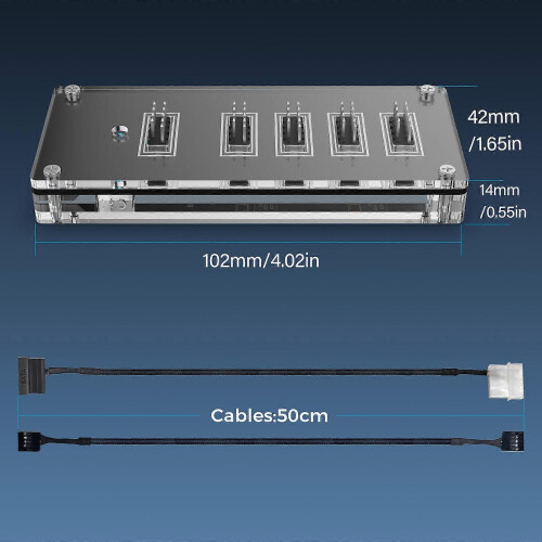 9Pin HUB Expander for Desktop 4 Extra Ports Enhanced Power Distribution Multicolor 2