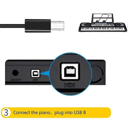 USB-B-Buchse auf USB-C-Stecker Adapter 480 Mbit/s Datenübertragung für E-Piano-Drucker 2