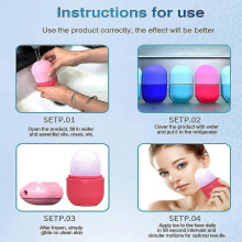 (Pink) Skin Care Beauty Lifting Contouring Tool Silicone Ice Cube Trays Ice Globe Ice Balls Face Massager Facial Roller