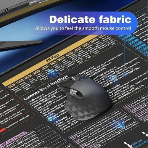 Excel Shortcut Mousepad 40x90x0.2CM Non-Slip Programming Desk Mat 2