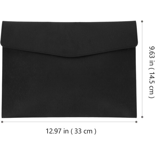 Borsa portadocumenti in similpelle con chiusura a bottone, resistente all'usura e pratica organizer. 1