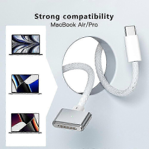 140W magnetisk USB-C till MagSafe 3-kabel 2m flätad 1
