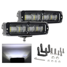2 Stück 6 Zoll LED-Lichtleiste, 80 W Nebelscheinwerfer, Off-Road-Lichter, Arbeitslichtleiste für LKW, SUV, ATV, Boot, Motorrad, Weißes Licht