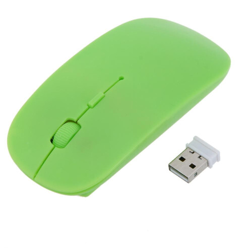 (green,One size)24g Ultra Thin Usb Optical Wireless Mouse Cordless Computer Laptop Mouse Desktop