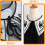 Collo finto in cotone, removibile, con ricami e pizzo, design chic, nero, per donna. 2