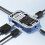 Hub USB C trasparente 4 in 1 da 5 Gbps, plug and play per laptop e gaming, multicolore. 4