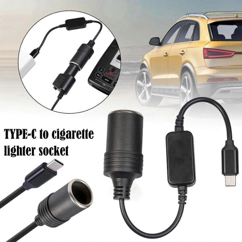 USB-C to 12V Car Cigarette Lighter Socket Female Converter 2